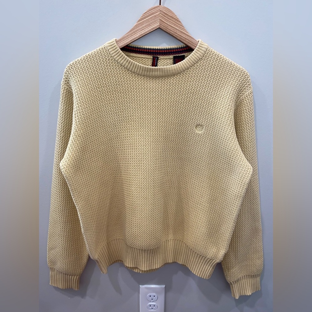 Perry Ellis America 100% Cotton Crew Neck Beige Men’s Small Long Sleeve Sweater